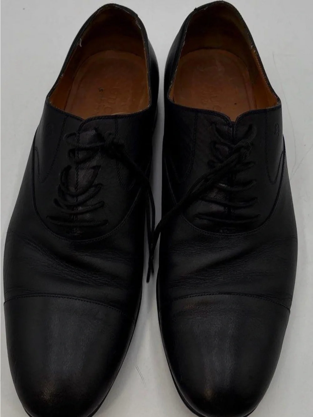 Gucci Classic Black Leather Oxford Dress Shoes - Men size 10